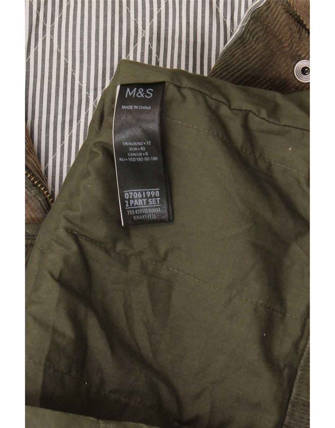 Женская куртка из вощеного хлопка с капюшоном Marks & Spencer UK 12, средний хаки