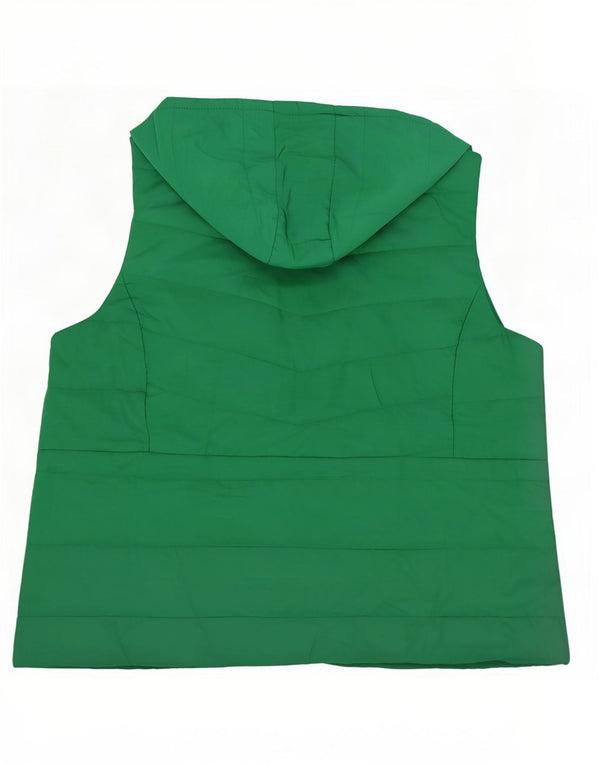 Marks & Spencer Chaleco acolchado con capucha Autograph para mujer UK 26 5XL Verde