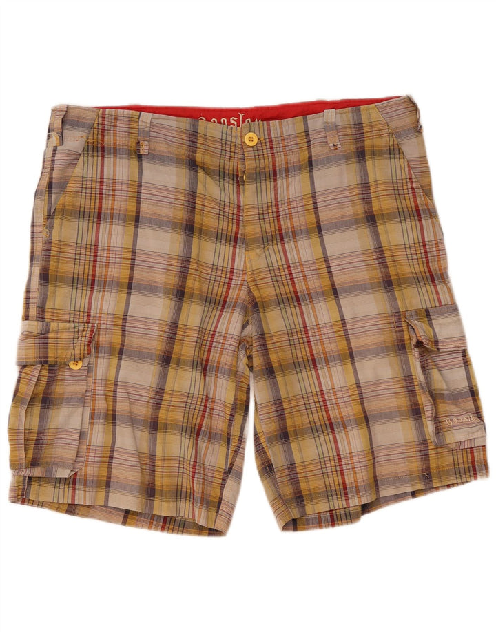 Boosley Herre Cargo Shorts W36 Stor flerfarvet ternet bomuld