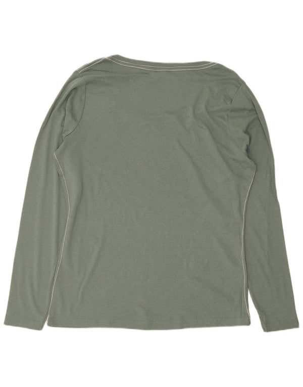 Kangaroos Damen Top Langarm UK 18/20 XL Grüne Baumwolle