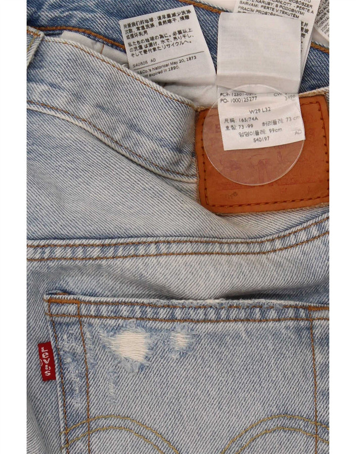 Levi's Mens Distressed Slim Jeans W29 L32 Blue Cotton