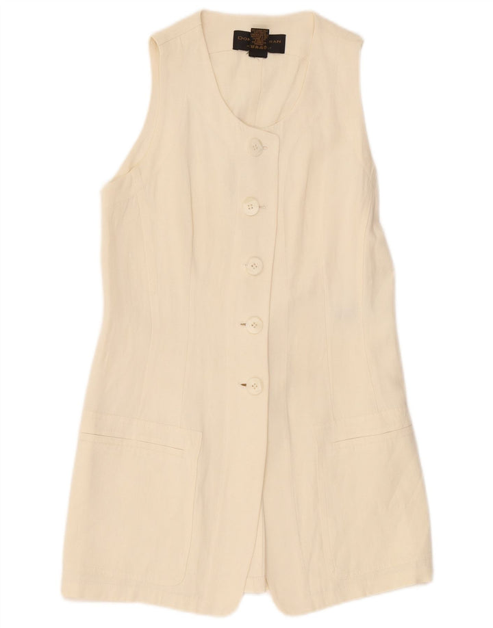 Donna Karan Γυναικείο Longline σακάκι 5 κουμπιών UK 12 Medium Off White