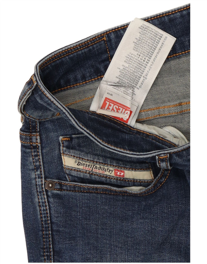 Diesel Mens Thanaz Slim Jeans W34 L27 Blue Cotton
