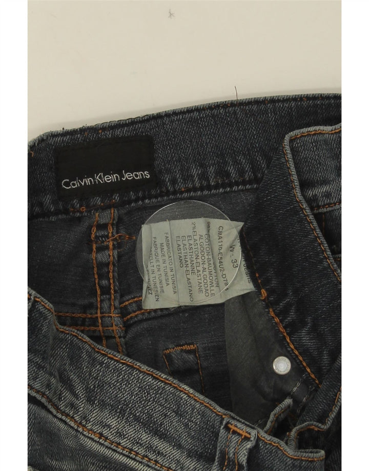 Calvin Klein Mens Straight Jeans W33 L28 Blue Cotton