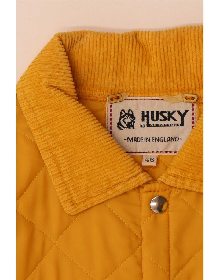 Husky Mens Quilted Jacket UK 46 3XL Yellow Polyamide