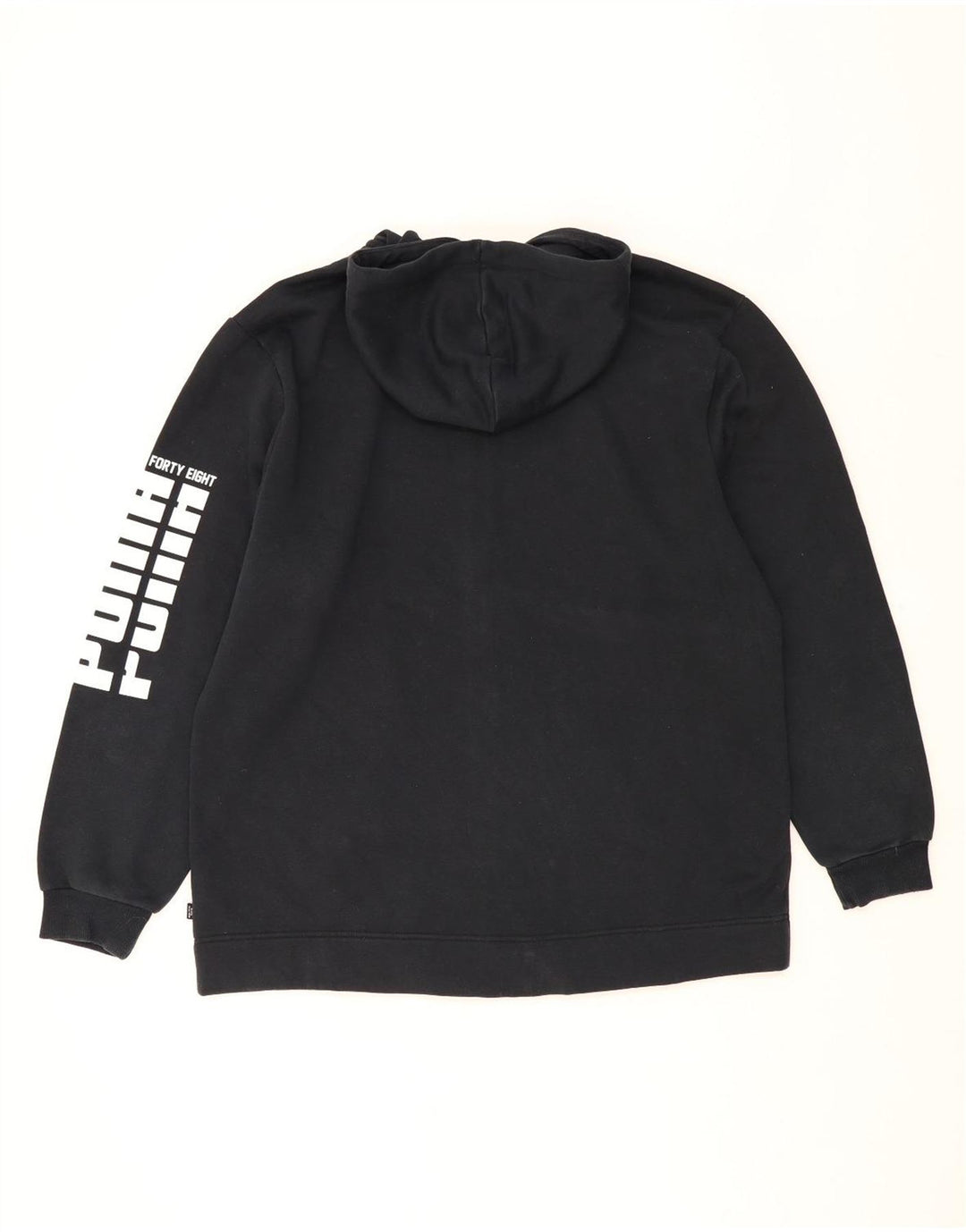 PUMA Mens Graphic Zip Hoodie Sweater XL Black Cotton Vintage Puma and Second-Hand Puma from Messina Hembry 