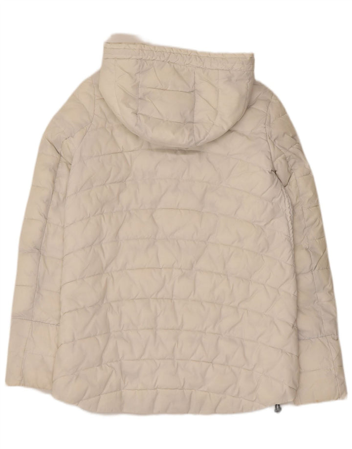 Superdry Womens Hooded Padded Jacket UK 8 Small White Nylon