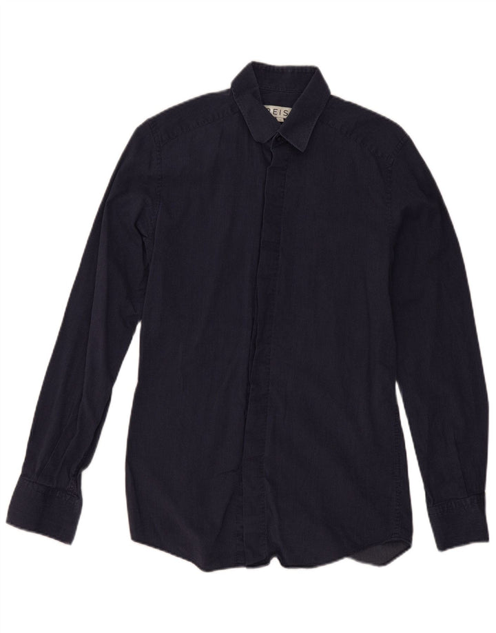 Camicia da uomo Reiss piccola blu navy maculata