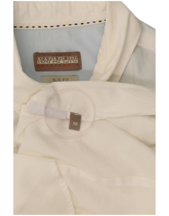 Camicia slim fit da uomo Napapijri bianco medio