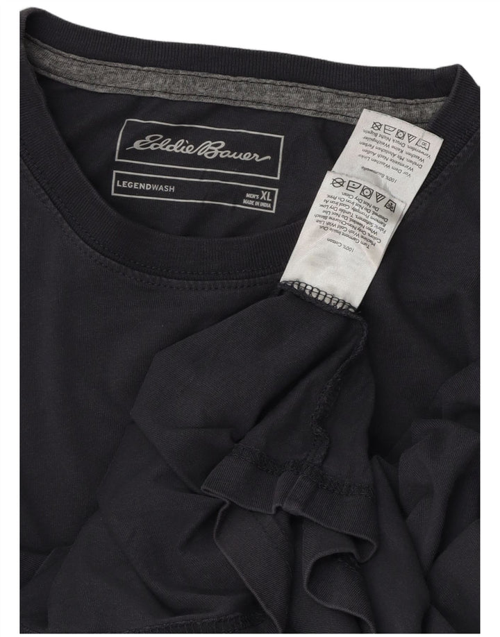 EDDIE BAUER Mens Top Long Sleeve XL Navy Blue Cotton