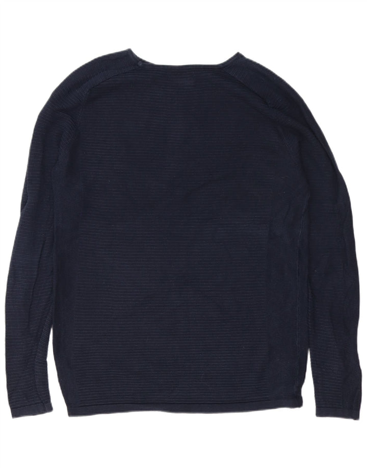 Jack & Jones Herre Top Langærmet Medium Navy Blue Nålestribet Bomuld