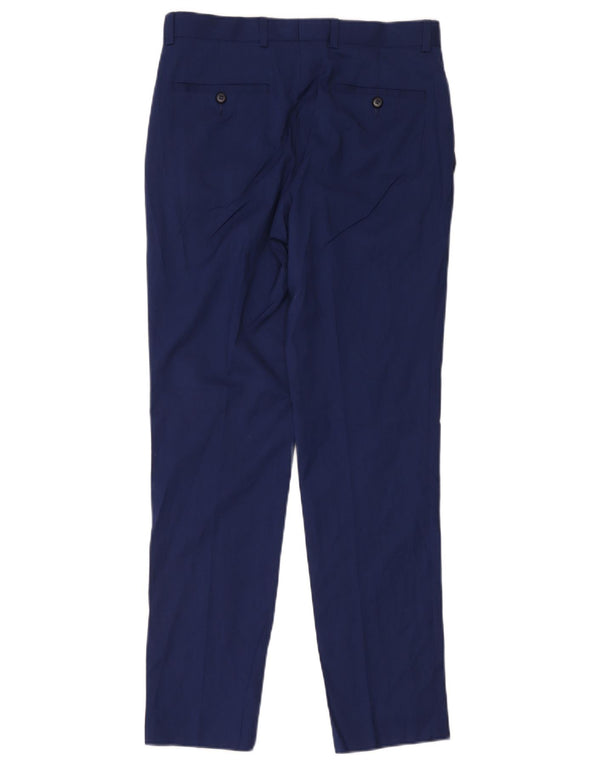 Calça masculina Marks & Spencer Slim Suit W30 L29 azul marinho viscose