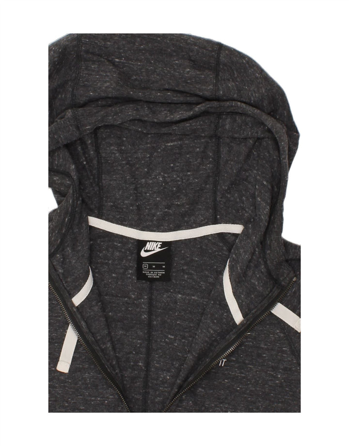 NIKE Womens Zip Hoodie Sweater UK 14 Medium Grey Flecked Vintage Nike and Second-Hand Nike from Messina Hembry 