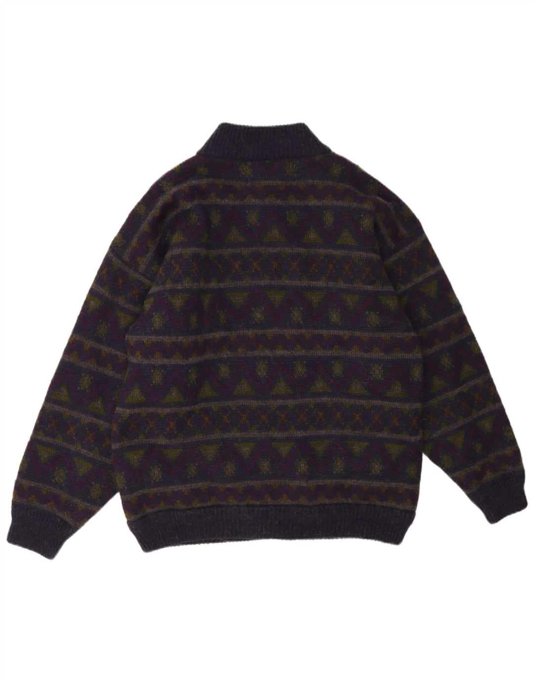 Settebello Mens Cardigan Sweater Medium Multicoloured Geometric