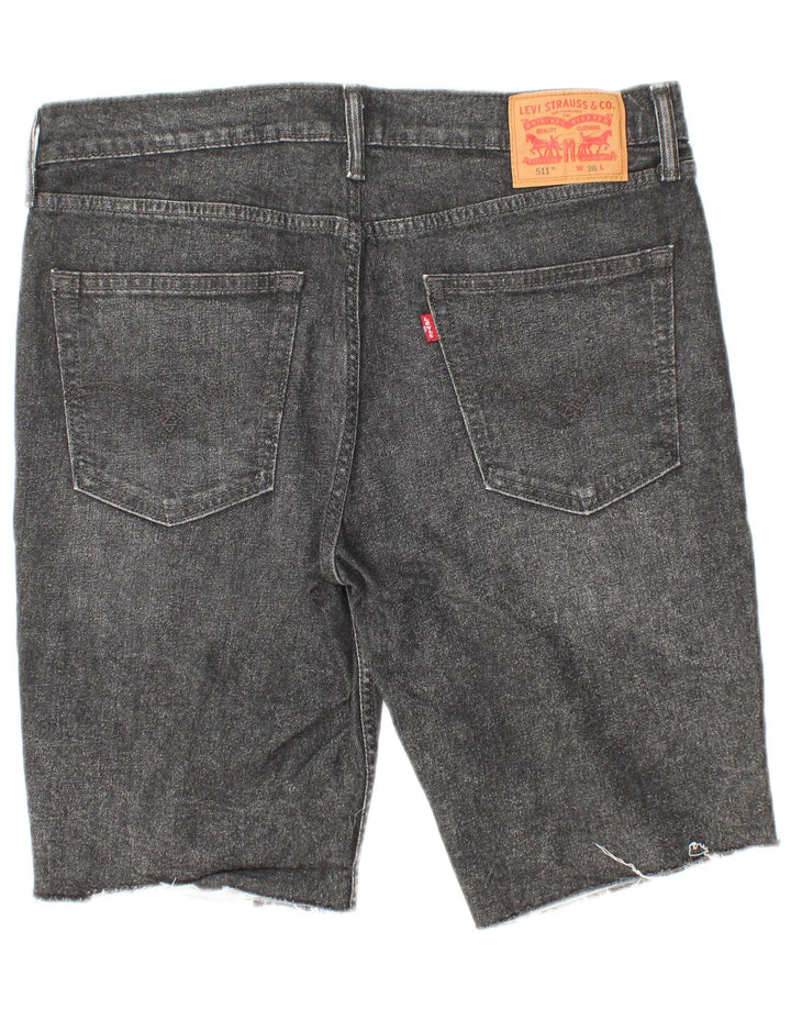 LEVI'S Mens 511 Denim Shorts W36 Large Grey Cotton