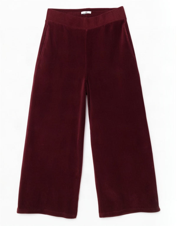 Calça feminina de treino Marks & Spencer com perna larga Reino Unido 16 grande Borgonha