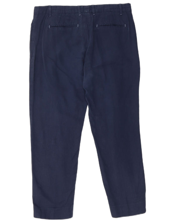 Gap Womens Slim Cropped Trousers UK 12 Medium W32 L25 Navy Blue Cotton