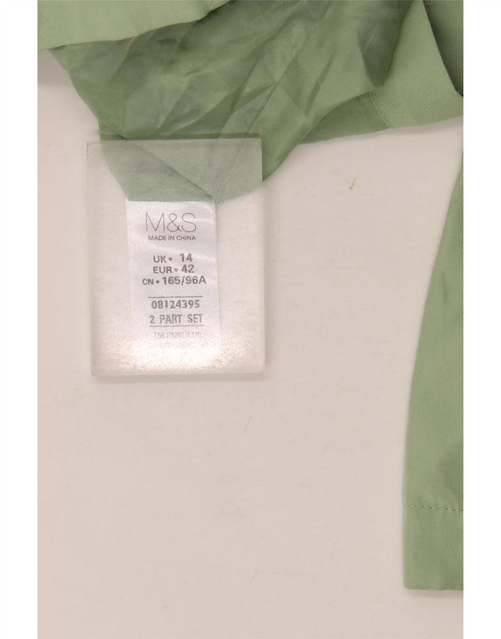 Marks & Spencer Chaqueta utilitaria con capucha para mujer UK 44 Poliéster verde grande