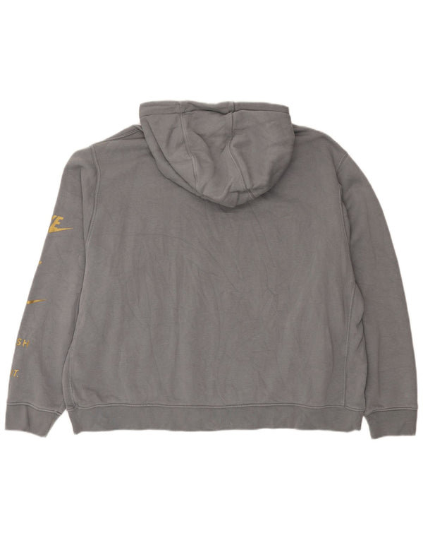Nike Femme Swoosh Graphic Sweat à capuche surdimensionné UK 20 2XL Gris Sports