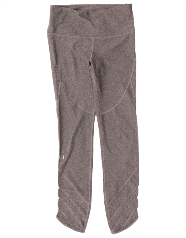 UNDER ARMOUR Womens Heat Gear Leggings UK 10 Small  Grey Polyester