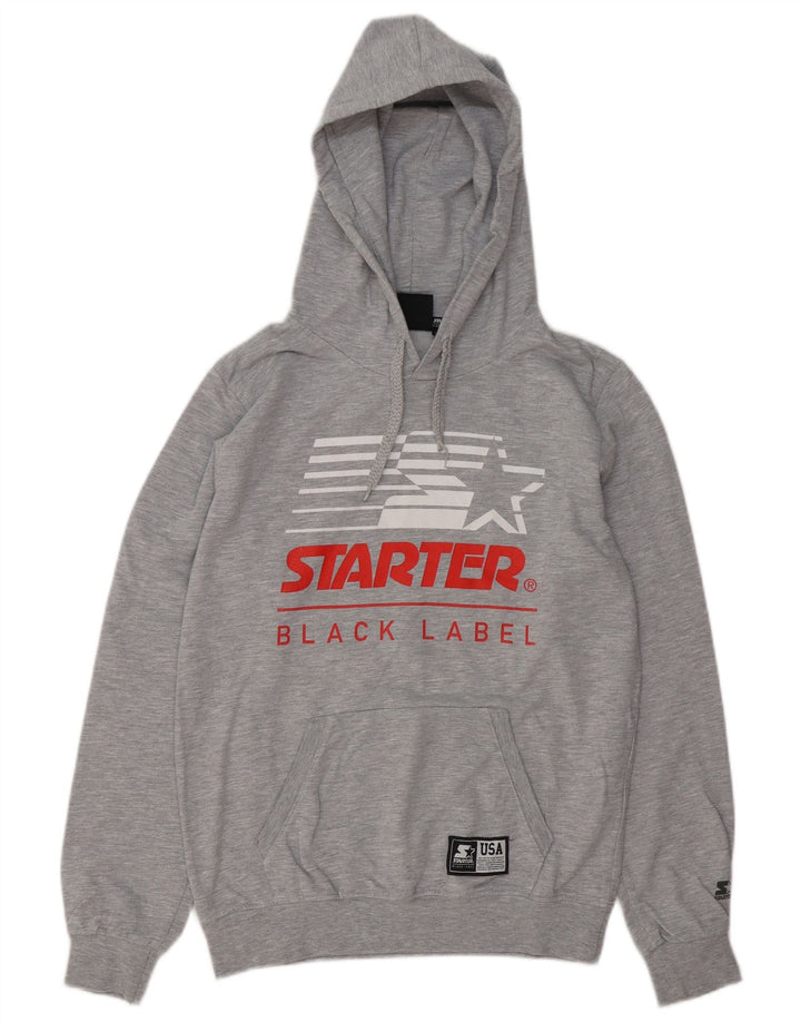 Starter Mens Graphic Hoodie Jumper Medium Grey Cotton