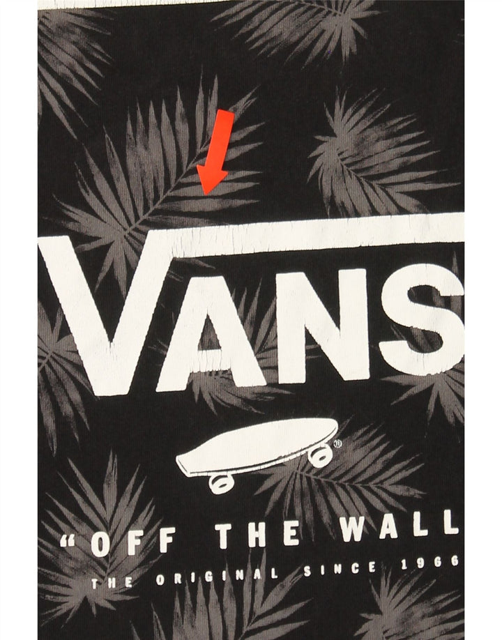 VANS Mens Custom Fit Graphic T-Shirt Top Small Black Cotton Vintage Vans and Second-Hand Vans from Messina Hembry 