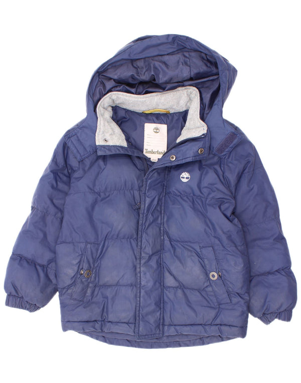 Timberland Boys Hooded Padded Jacket 4-5 Years Navy Blue Polyester