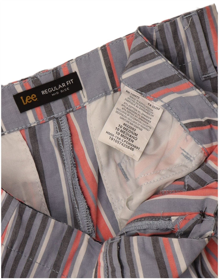 Lee Womens Mid Rise Casual Shorts US 10 Large W34 Multicoloured Striped
