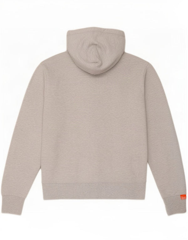 Superdry Pull à capuche zippé XL en coton moucheté gris