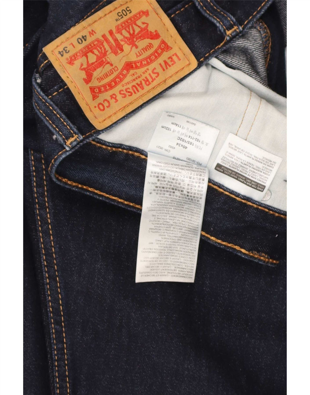 Levi's Uomo 505 Jeans dritti W40 L29 Cotone blu navy