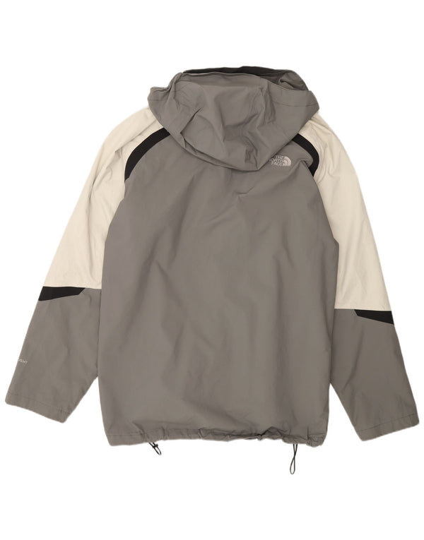 The North Face Mens Hooded Rain Jacket UK 42 XL Grey Colourblock Nylon