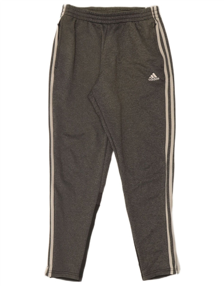 Pantaloni da tuta da uomo Adidas in poliestere grigio medio