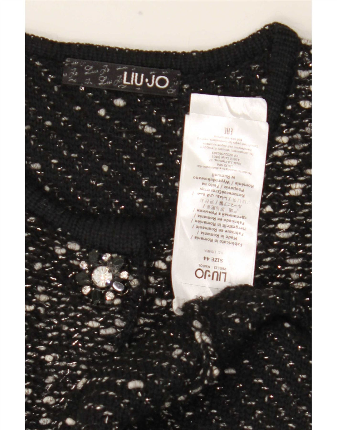 Liu Jo Womens Longline Short Sleeve Cardigan Sweater IT 44 Medium Black
