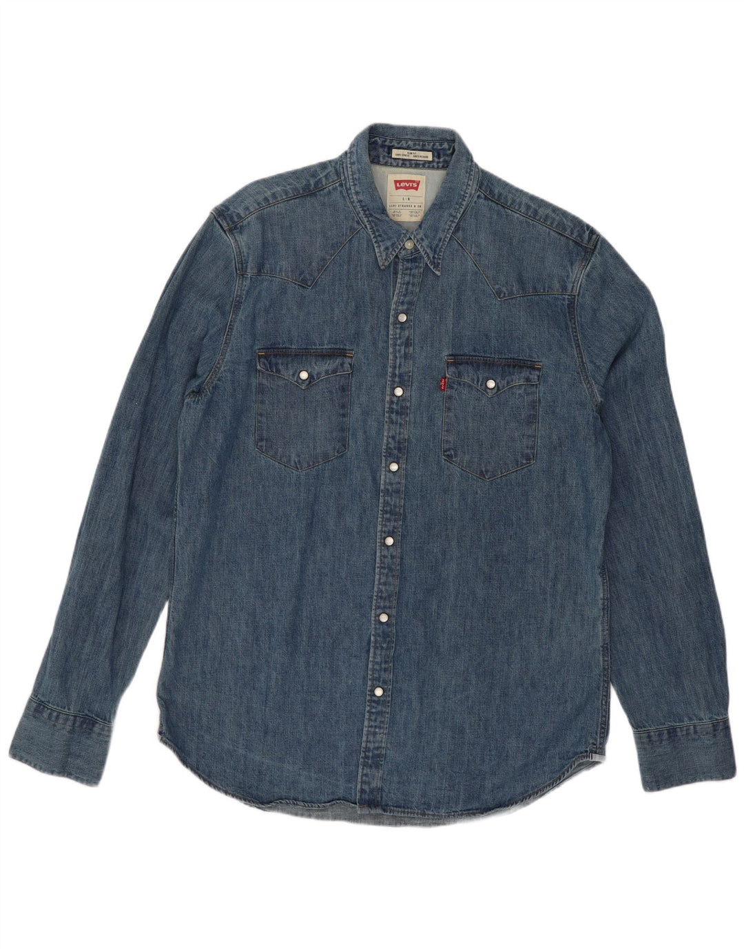 Levi's Mens Slim Fit Denim Shirt Large Blue Cotton