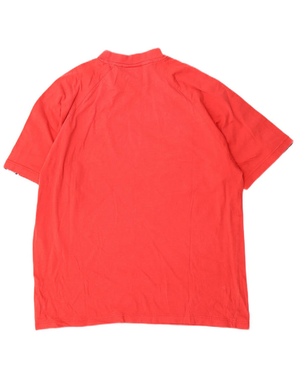 Kappa Mens Graphic T-Shirt Top Large Rouge Colorblock Coton