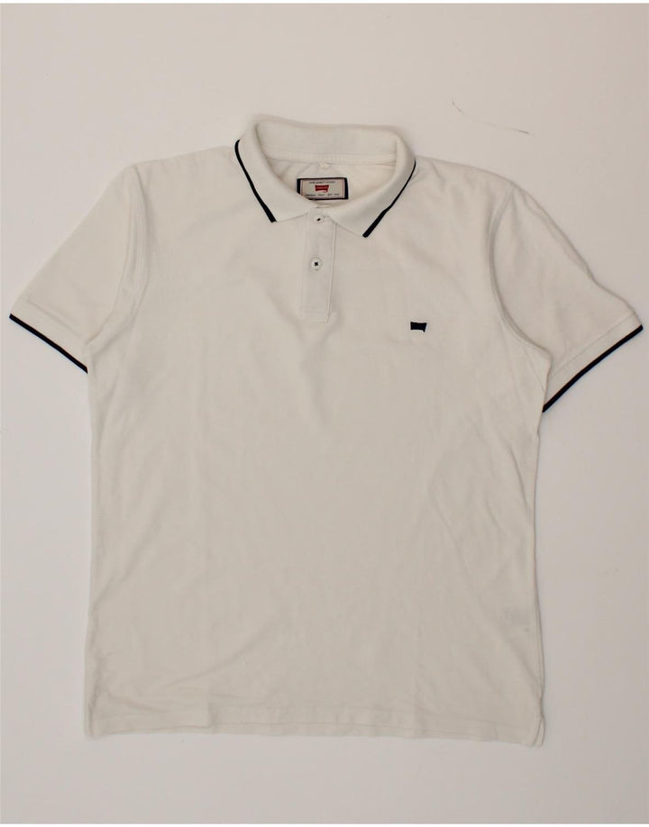 CARRERA Mens Polo Shirt Large White Cotton Vintage Carrera and Second-Hand Carrera from Messina Hembry 