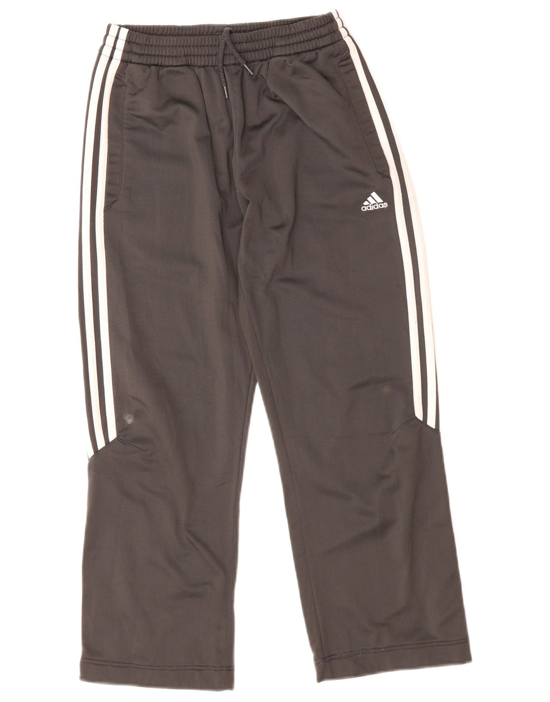 ADIDAS Boys Tracksuit Trousers 13-14 Years Black Polyester