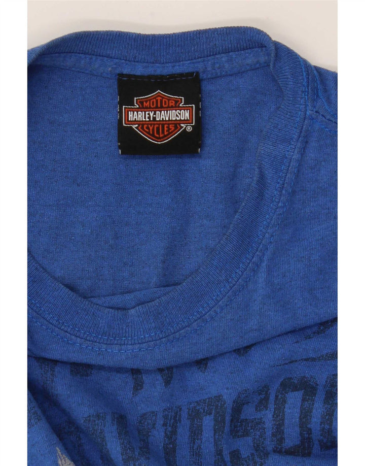 Harley Davidson Mens Graphic T-Shirt Top Small Blue Motorcycle