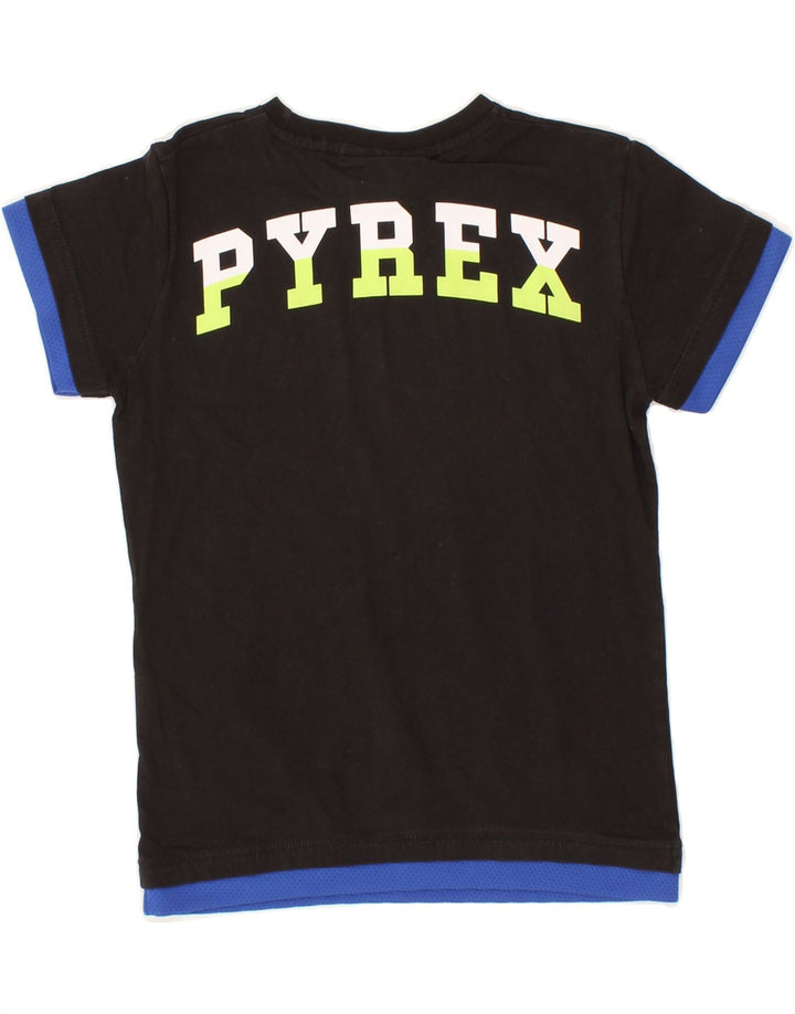 PYREX Boys Graphic T-Shirt Top 7-8 Years Small Black Cotton Vintage Pyrex and Second-Hand Pyrex from Messina Hembry 