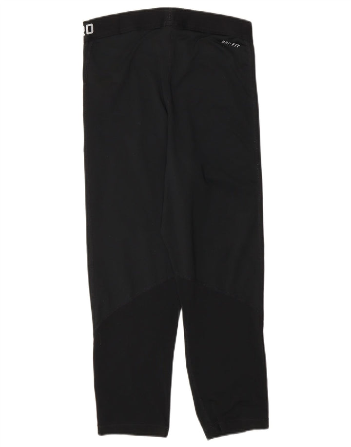NIKE Womens Dri Fit Graphic Capri Leggings UK 12 Medium  Black Polyester