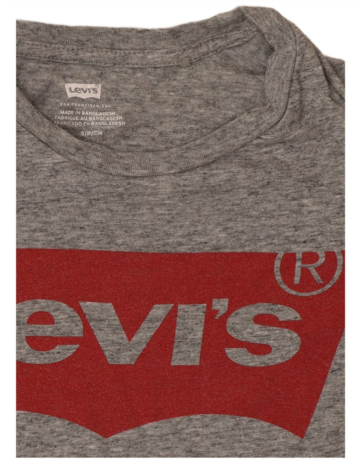 Levi's Womens Graphic T-Shirt Top UK 10 Small Grey Flecked