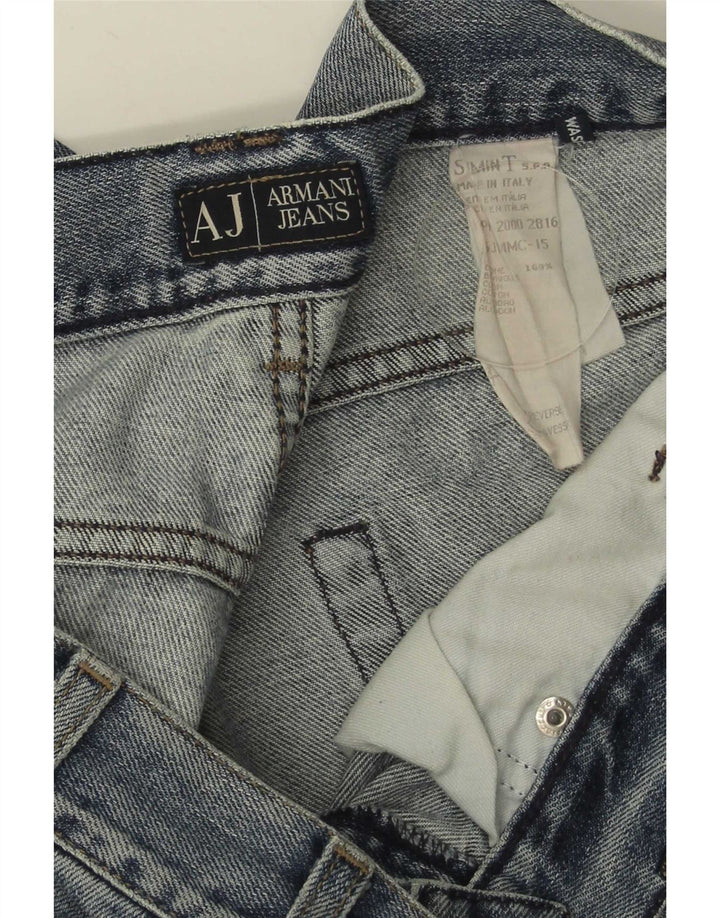 Armani Mens Straight Jeans W36 L29 Blue Cotton