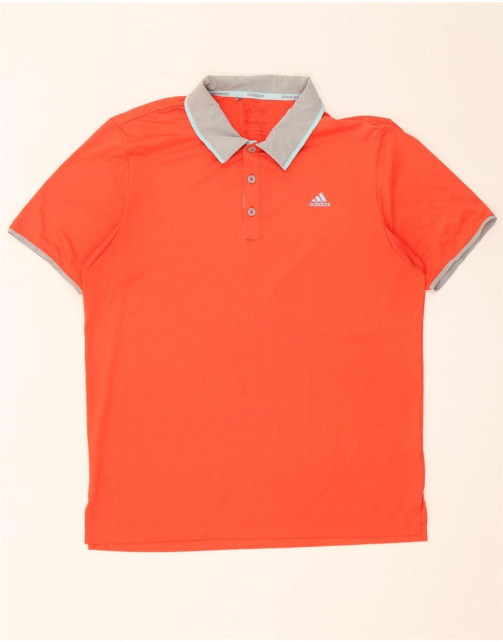Adidas Mens Climacool Rugby Polo Shirt Közepes narancssárga poliészter