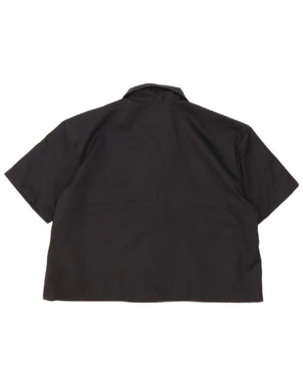 Dickies Womens Oversized Crop Short Sleeve Shirt UK 10 Small Schwarz Baumwolle
