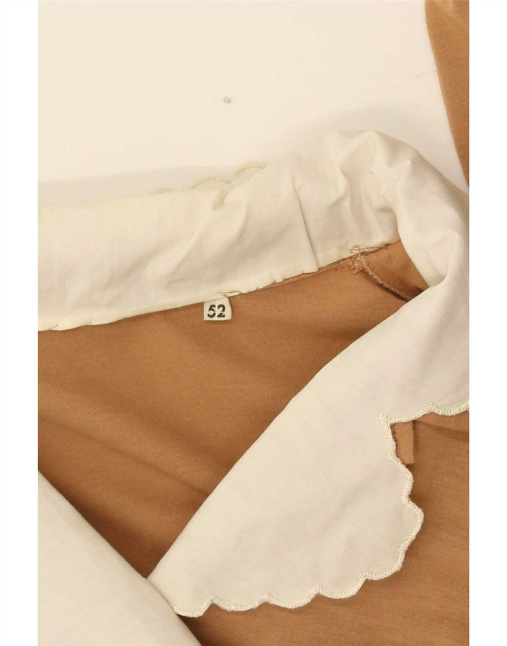 Vintage γυναικείο μακρυμάνικο βασικό φόρεμα IT 52 2XL καφέ χρώμα