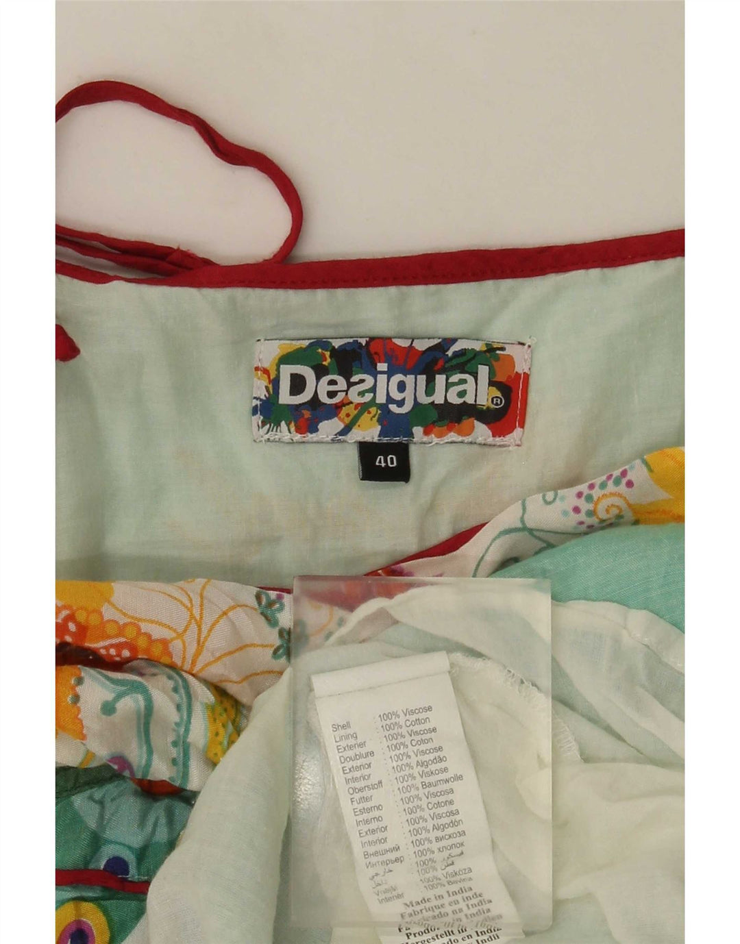 Desigual Graphic Sundress til kvinder EU 40 Medium Blue Floral Viscose