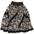 Vintage Womens Flared Skirt Medium W26 Black Floral Viscose