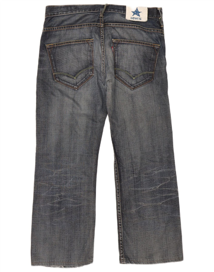 Levi's Mens Straight Jeans W34 L26 Navy Blue Cotton