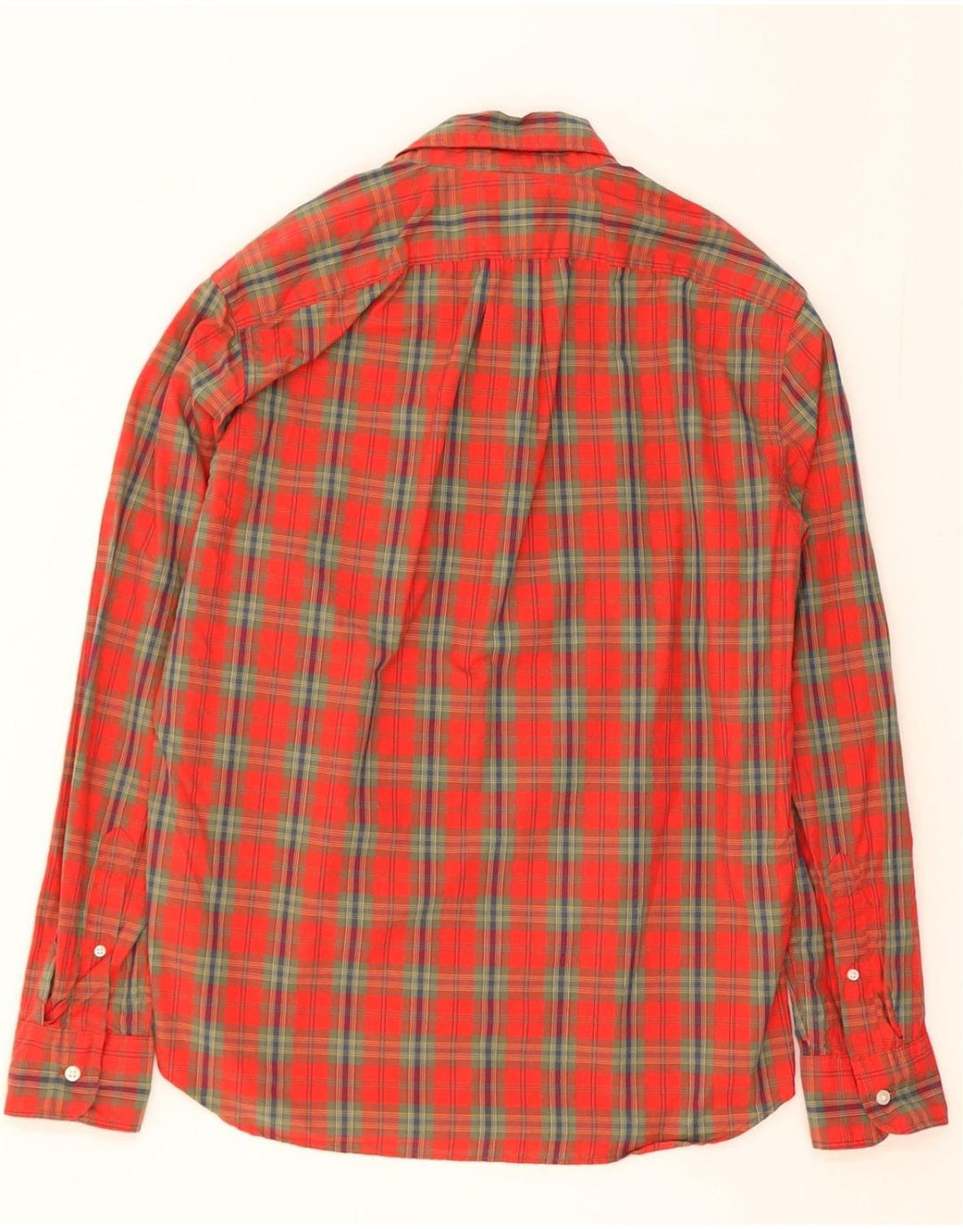 J. CREW Mens Slim Flannel Shirt Medium Red Check Cotton Vintage J. Crew and Second-Hand J. Crew from Messina Hembry 