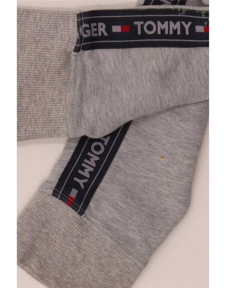 Tommy Hilfiger Mens Graphic Zip Hoodie Sweater Medium Grey Colourblock